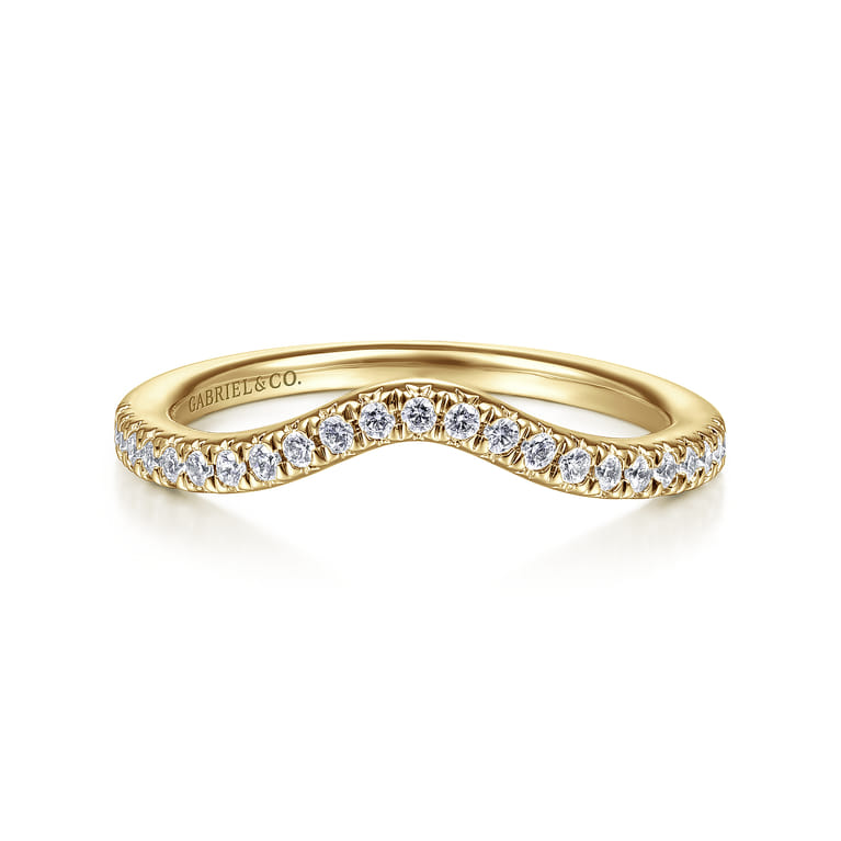 14K Yellow Gold Matching Wedding Band - 0.19 ct - Shot 1