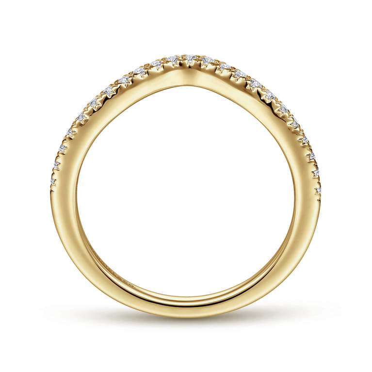 14K Yellow Gold Matching Wedding Band - 0.19 ct - Shot 2