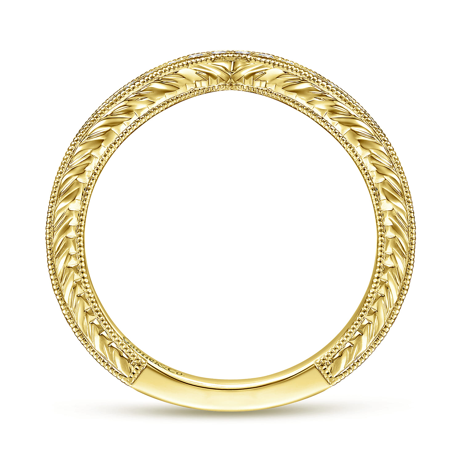 14K Yellow Gold Matching Wedding Band - 0.16 ct - Shot 2