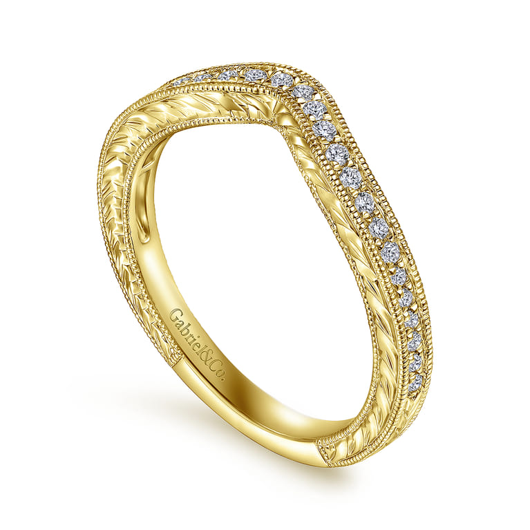 14K Yellow Gold Matching Wedding Band - 0.16 ct - Shot 3