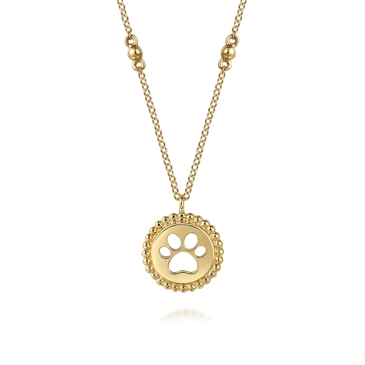 14K Yellow Gold Medallion Necklace-Bujukan - Shot 1
