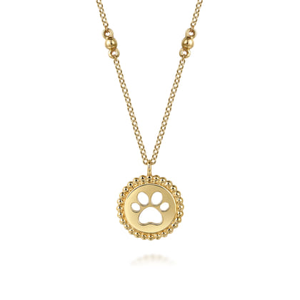 14K Yellow Gold Medallion Necklace-Bujukan