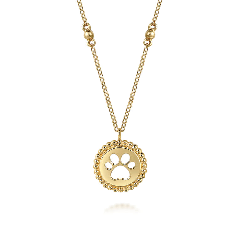 14K Yellow Gold Medallion Necklace-Bujukan - Shot 1