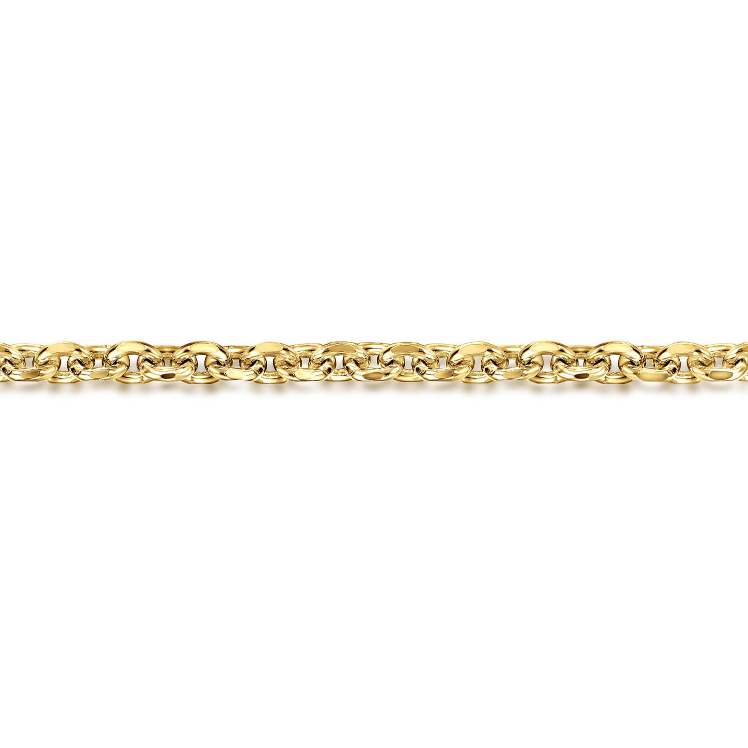 14K Yellow Gold Men's Hollow Link Chain Bracelet - Shot 2