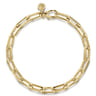 14K Yellow Gold Men's Hollow Link Paperclip Chain Bracelet