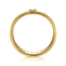 14K Yellow Gold Men's Ring in High Polish Finish with Texture - 0.05 ct