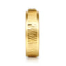 14K Yellow Gold Men's Ring in High Polish Finish with Texture - 0.05 ct