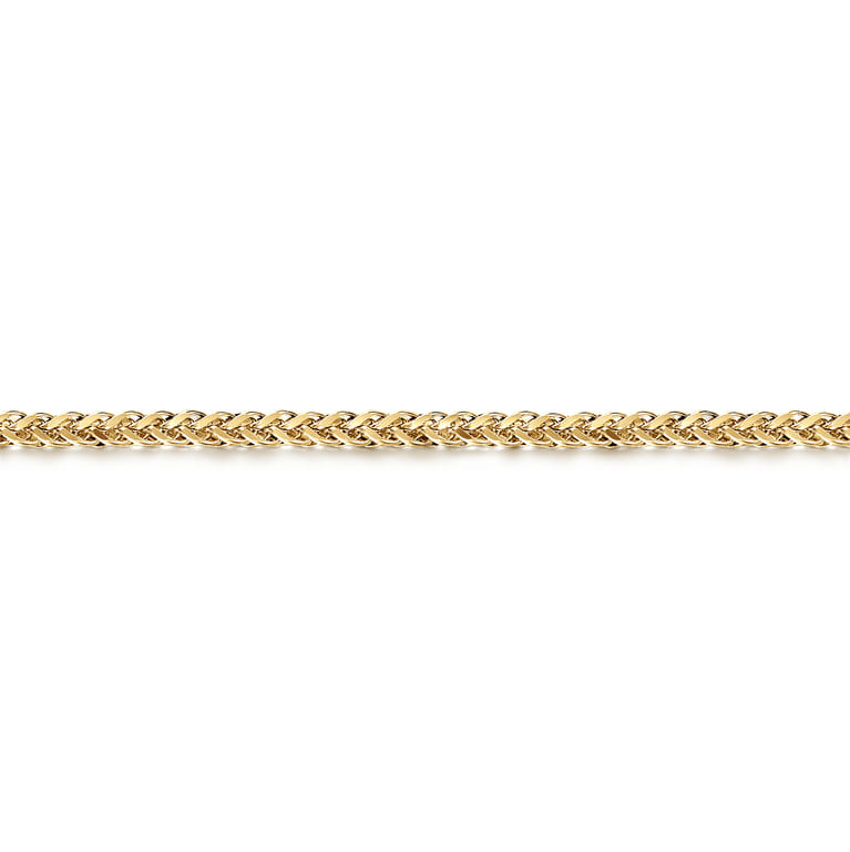 14K Yellow Gold Men's Wheat Chain Bracelet - Shot 2
