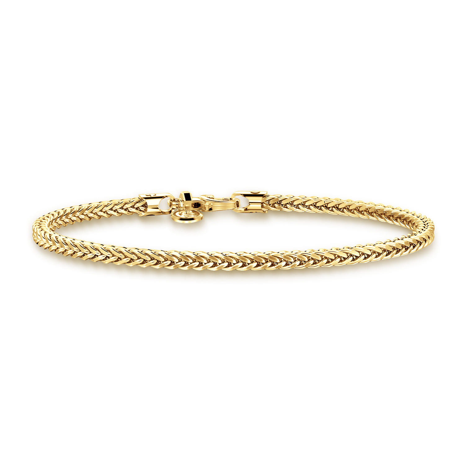 14K Yellow Gold Men's Wheat Chain Bracelet - Shot 4