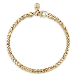14K-Yellow-Gold-Men's-Wheat-Chain-Bracelet1