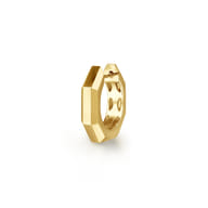 14K Yellow Gold Mens Angular Cuts Single Huggie Earring