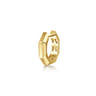 14K Yellow Gold Mens Angular Cuts Single Huggie Earring