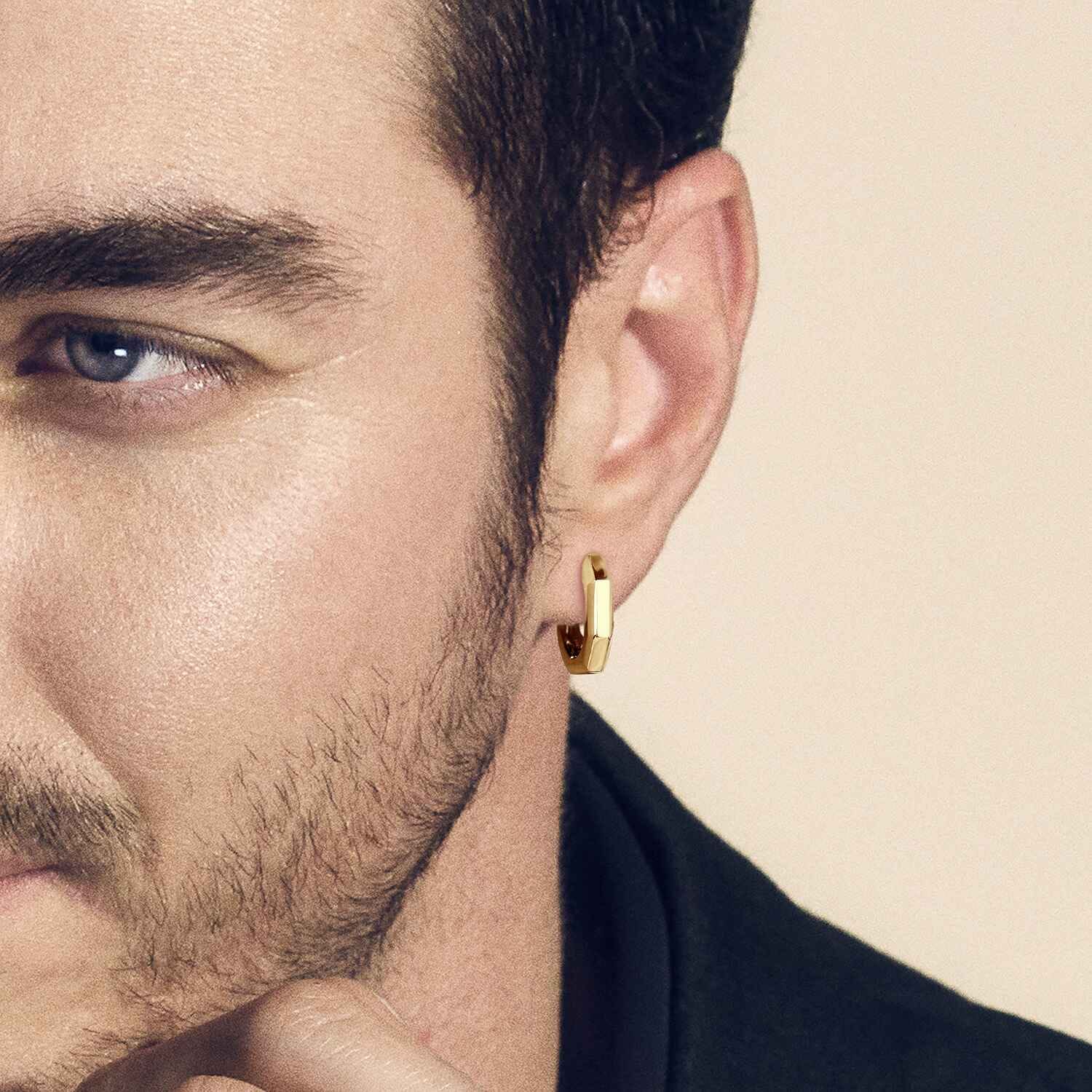 Huggie Earring Single 14k Gold Earring 14K Yellow Gold Mens