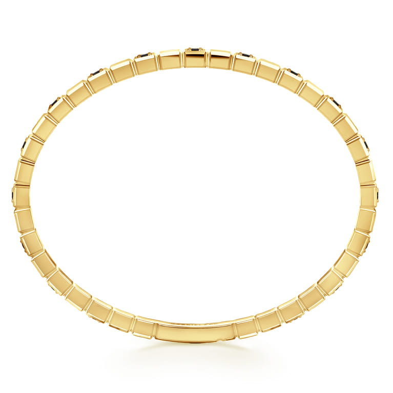 14K Yellow Gold Mens Bangle with Black Diamond - 1.2 ct - Shot 3