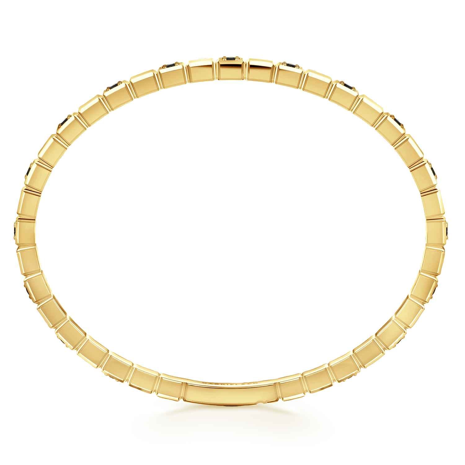 14K Yellow Gold Mens Bangle with Black Diamond - 1.2 ct - Shot 3
