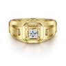 14K Yellow Gold Mens Engagement Ring in High Polish Finish
