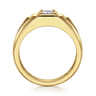 14K Yellow Gold Mens Engagement Ring in High Polish Finish