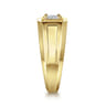 14K Yellow Gold Mens Engagement Ring in High Polish Finish