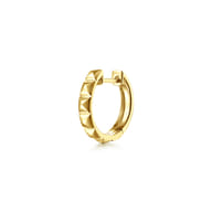 14K Yellow Gold Mens Gabriel Pyramaid Single Huggie Earring