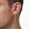 14K Yellow Gold Mens Round Tube Single Huggie Earring