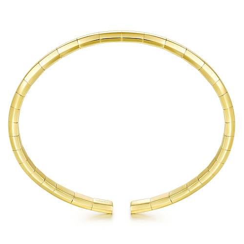 14K Yellow Gold Metal Bead Station Cuff Bracelet - Shot 3