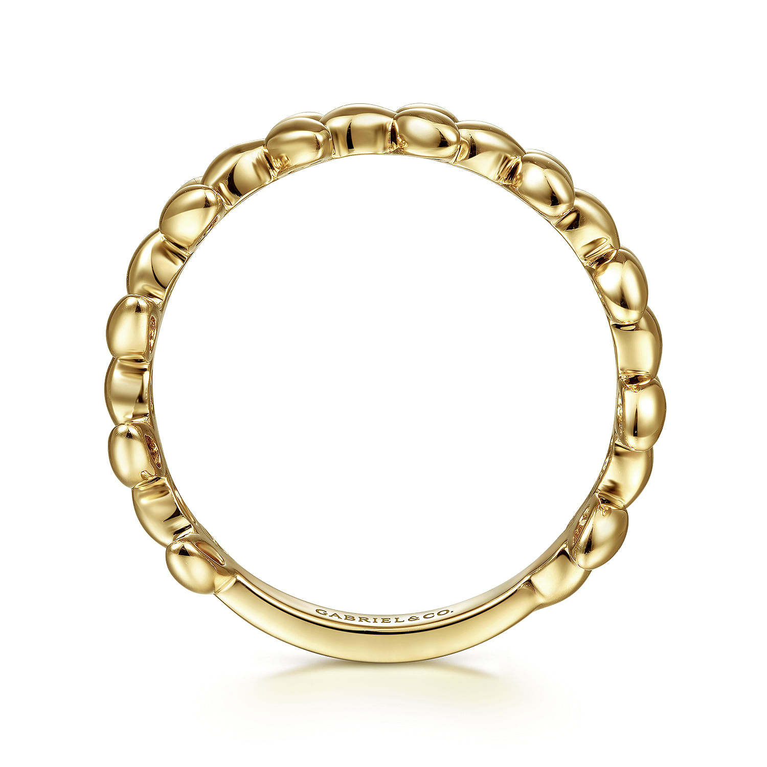 14K Yellow Gold Metal Leaf Station Ring