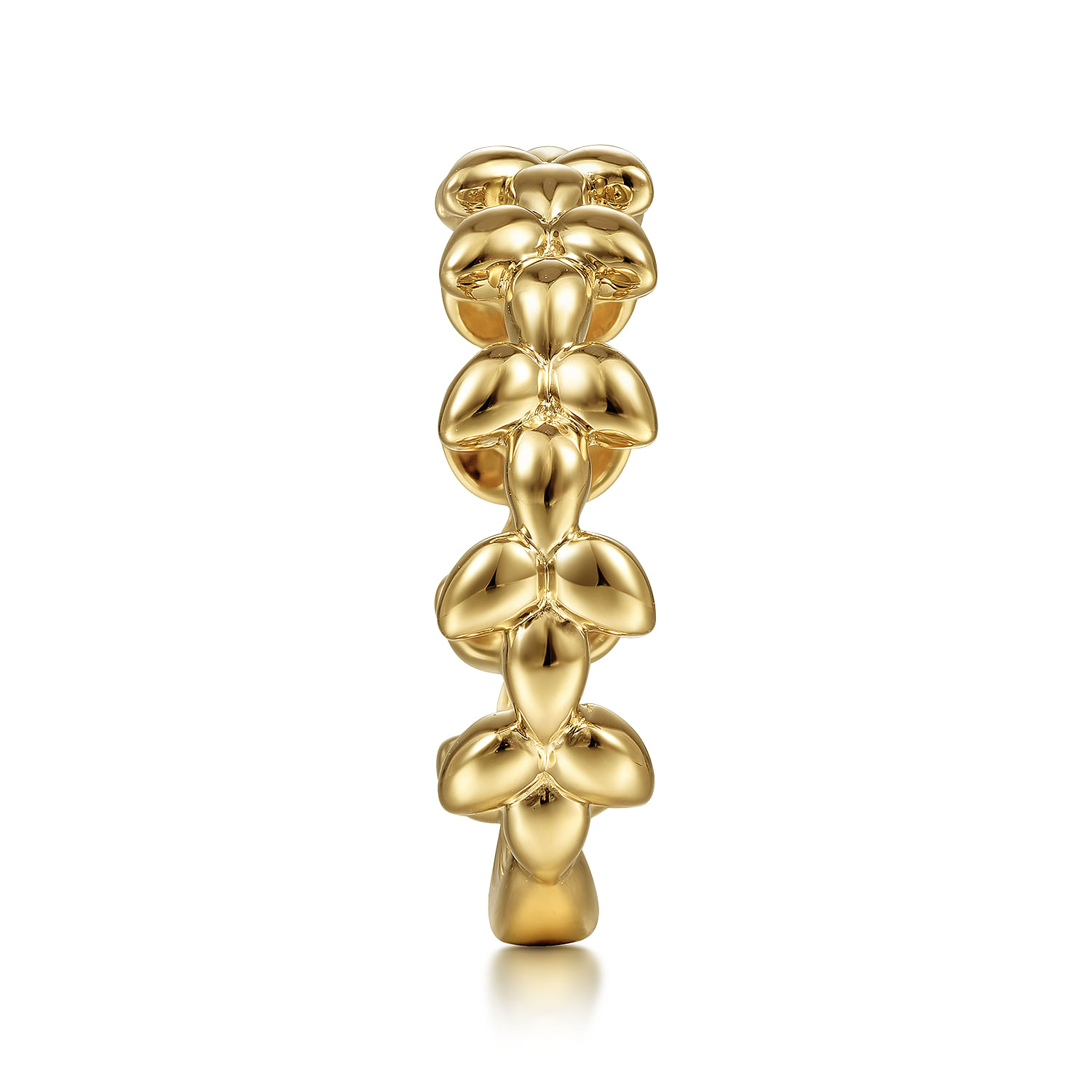 14K Yellow Gold Metal Leaf Station Ring