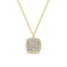 14K Yellow Gold Micro Pave Diamond Pendant Necklace - 0.24 ct