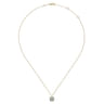 14K Yellow Gold Micro Pave Diamond Pendant Necklace - 0.24 ct