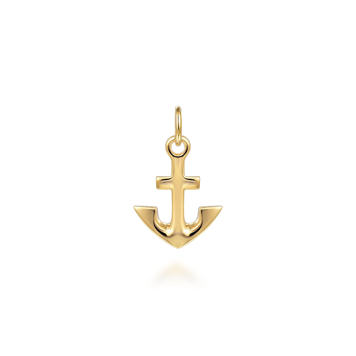 14K Yellow Gold Mini Anchor Pendant - Shot 2