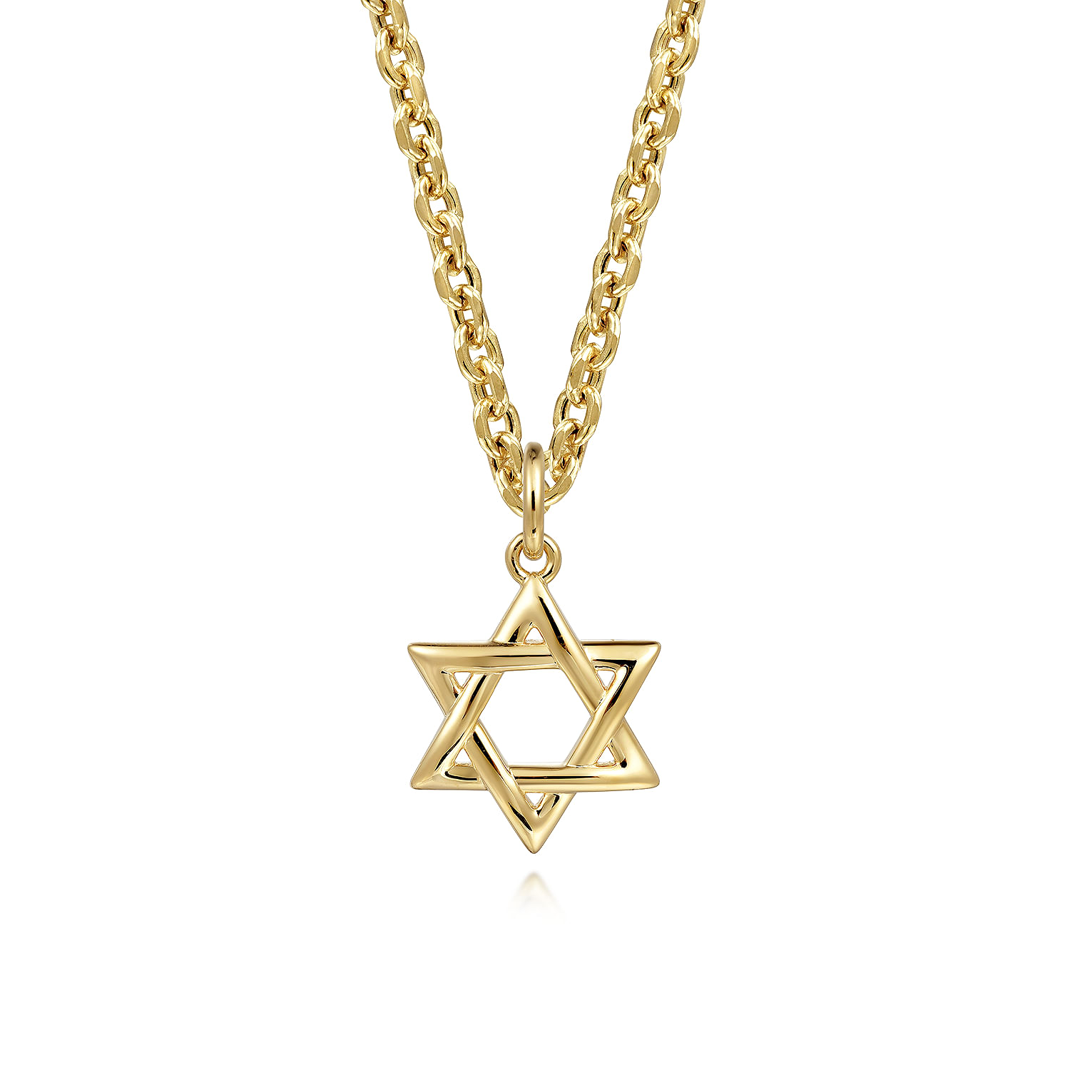 14K Yellow Gold Mini Star of David Pendant
