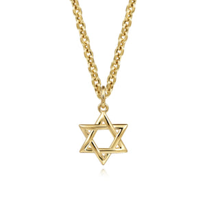 14K Yellow Gold Mini Star of David Pendant