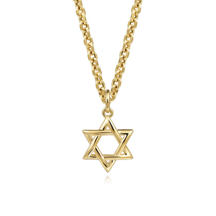 14K Yellow Gold Mini Star of David Pendant
