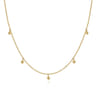 14K Yellow Gold Moon Plain Necklace