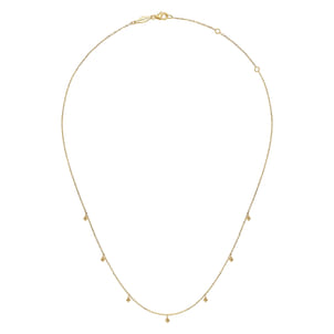 14K Yellow Gold Moon Plain Necklace