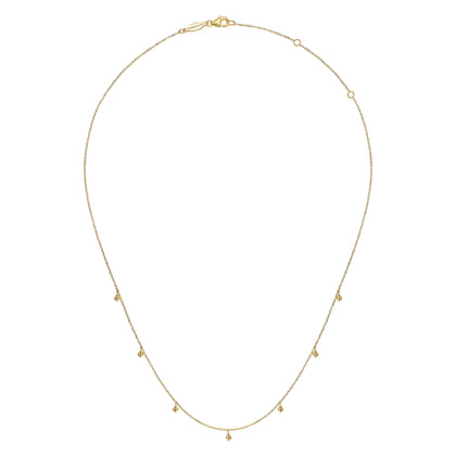 14K Yellow Gold Moon Plain Necklace