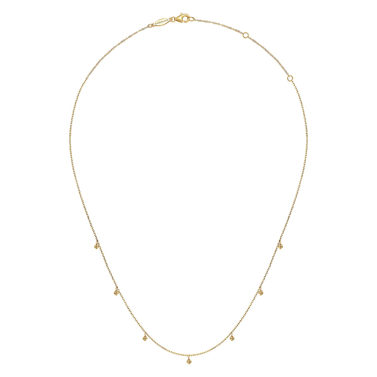 14K Yellow Gold Moon Plain Necklace - Shot 2