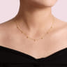 14K Yellow Gold Moon Plain Necklace