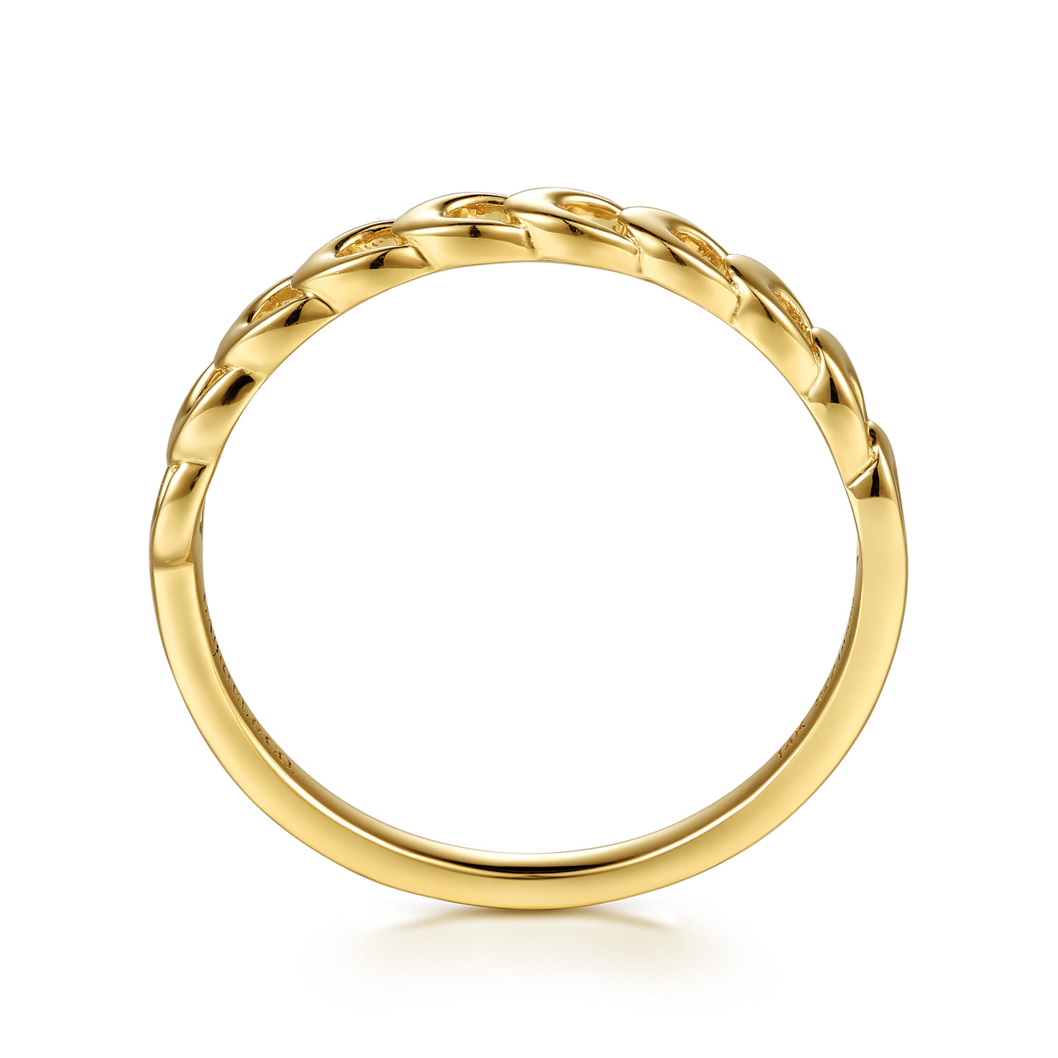 14K Yellow Gold Moon Shape Stackable Ring - Shot 2