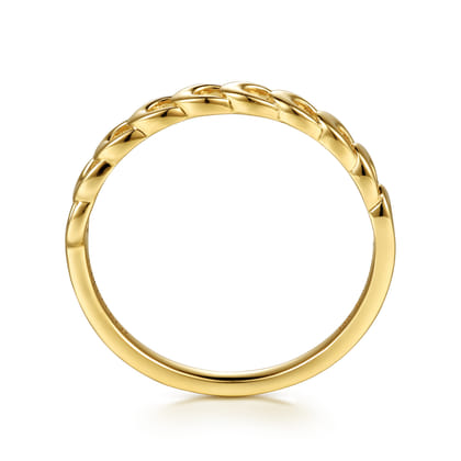 14K Yellow Gold Moon Shape Stackable Ring