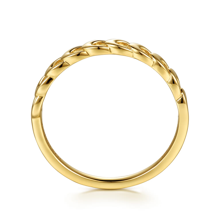 14K Yellow Gold Moon Shape Stackable Ring - Shot 2