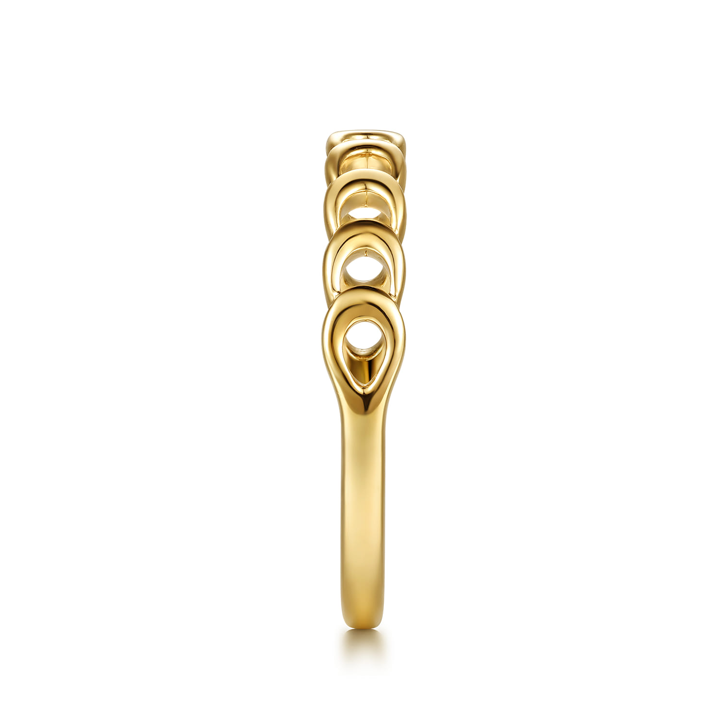 14K Yellow Gold Moon Shape Stackable Ring - Shot 4