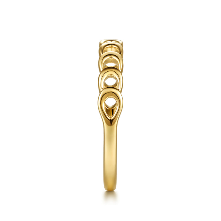 14K Yellow Gold Moon Shape Stackable Ring - Shot 4