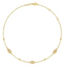 14K Yellow Gold Multi Circle Casted Station Necklace