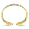 14K Yellow Gold Multi Row Cuff Bracelet with Diamonds - 1.2 ct