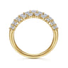 14K Yellow Gold Multi Row Diamond Ring - 1 ct