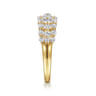 14K Yellow Gold Multi Row Diamond Ring - 1 ct