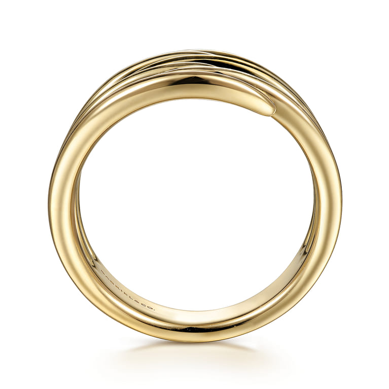 14K Yellow Gold Multi Row Open Claw Ring - Shot 2