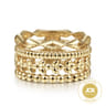 14K Yellow Gold Multi Row Wide Ring