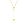 14K Yellow Gold Multi Teardrop Y Necklace with Diamonds - 0.03 ct